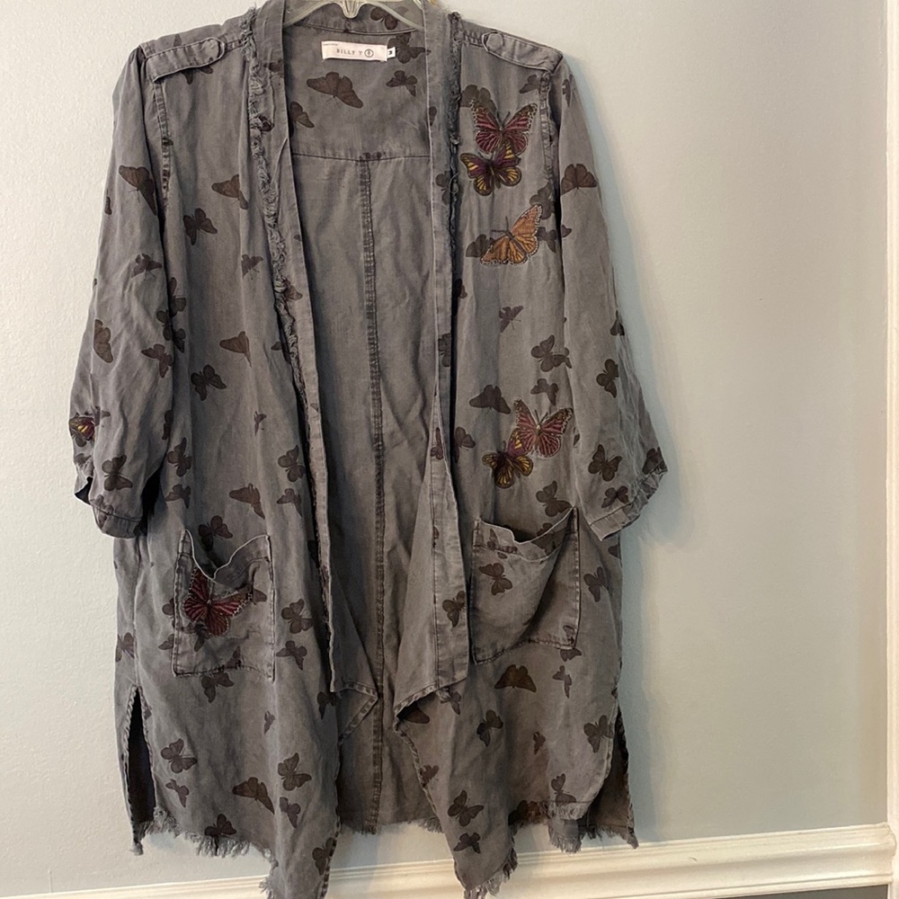 Cute butterfly chambray kimono - boho charm
